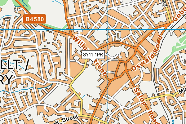 SY11 1PR map - OS VectorMap District (Ordnance Survey)