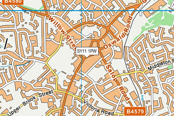SY11 1PW map - OS VectorMap District (Ordnance Survey)