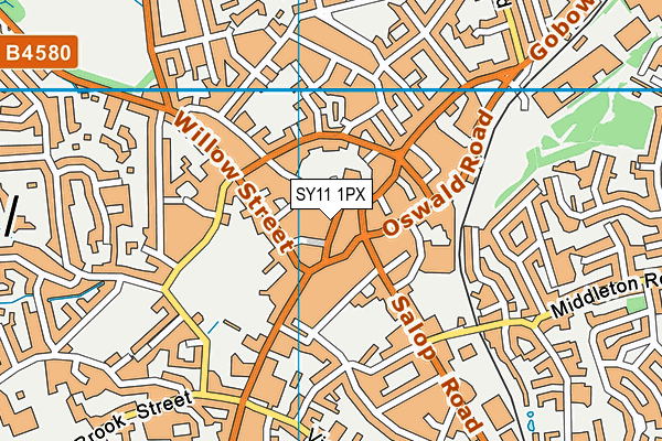 SY11 1PX map - OS VectorMap District (Ordnance Survey)