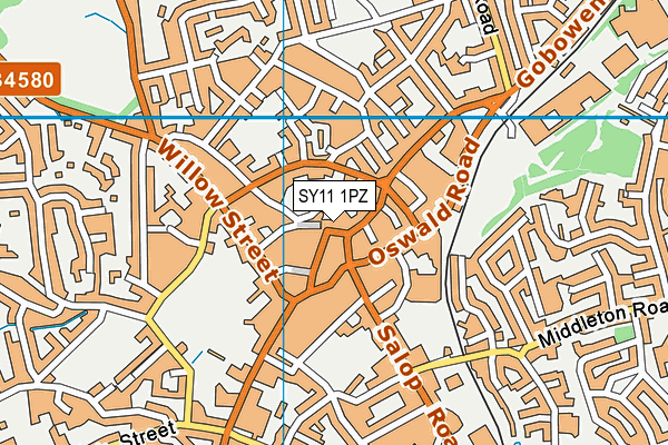 SY11 1PZ map - OS VectorMap District (Ordnance Survey)