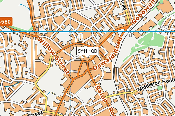 SY11 1QD map - OS VectorMap District (Ordnance Survey)