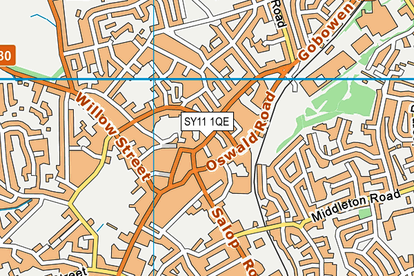 SY11 1QE map - OS VectorMap District (Ordnance Survey)