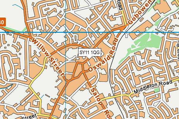 SY11 1QG map - OS VectorMap District (Ordnance Survey)