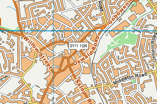 SY11 1QN map - OS VectorMap District (Ordnance Survey)