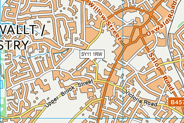 SY11 1RW map - OS VectorMap District (Ordnance Survey)