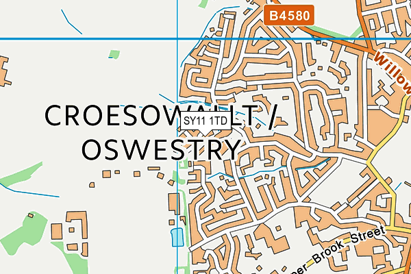 SY11 1TD map - OS VectorMap District (Ordnance Survey)