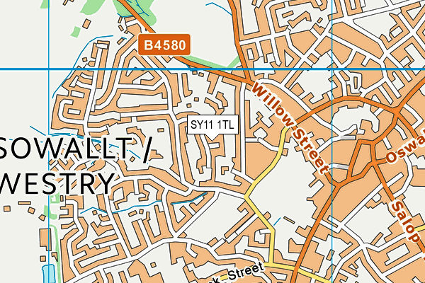 SY11 1TL map - OS VectorMap District (Ordnance Survey)