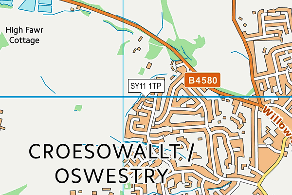 SY11 1TP map - OS VectorMap District (Ordnance Survey)