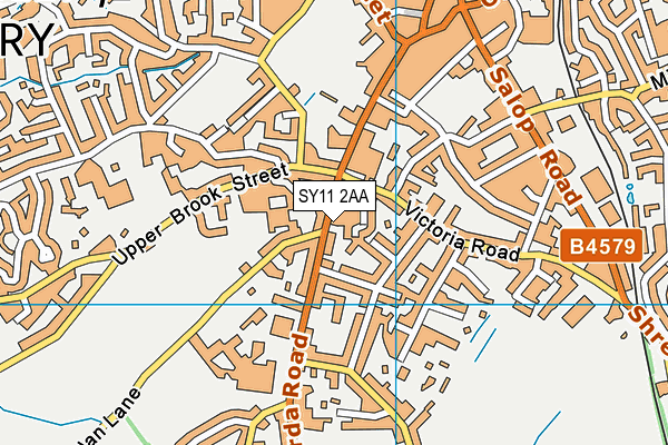 SY11 2AA map - OS VectorMap District (Ordnance Survey)