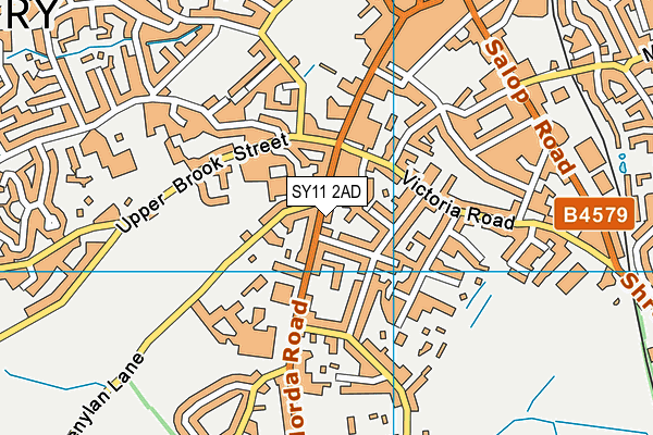 SY11 2AD map - OS VectorMap District (Ordnance Survey)