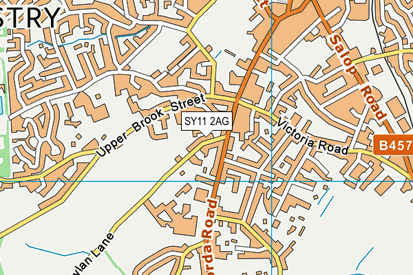 SY11 2AG map - OS VectorMap District (Ordnance Survey)