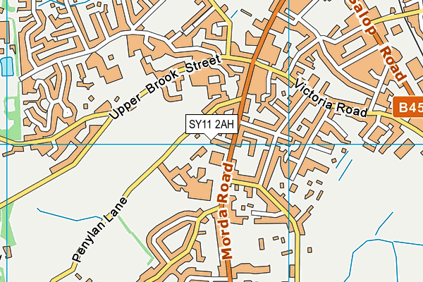 SY11 2AH map - OS VectorMap District (Ordnance Survey)