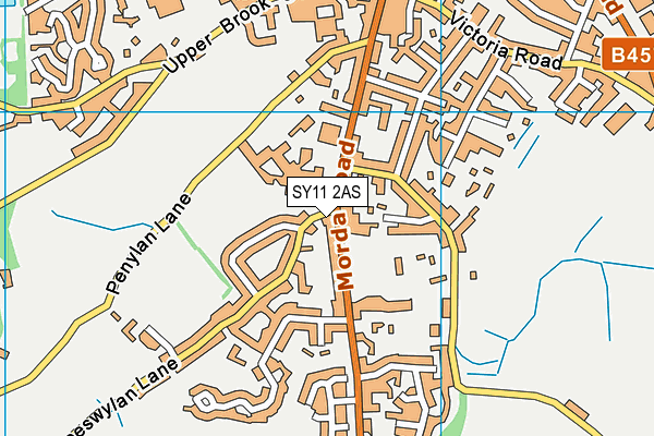 SY11 2AS map - OS VectorMap District (Ordnance Survey)