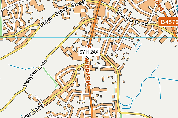 SY11 2AX map - OS VectorMap District (Ordnance Survey)