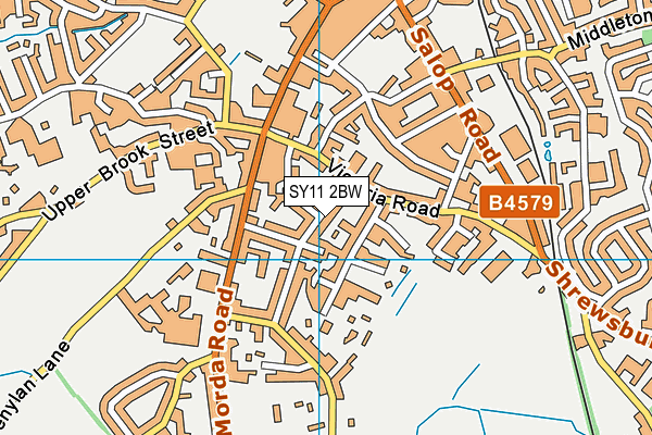 SY11 2BW map - OS VectorMap District (Ordnance Survey)