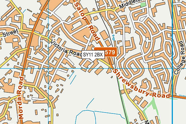SY11 2BX map - OS VectorMap District (Ordnance Survey)