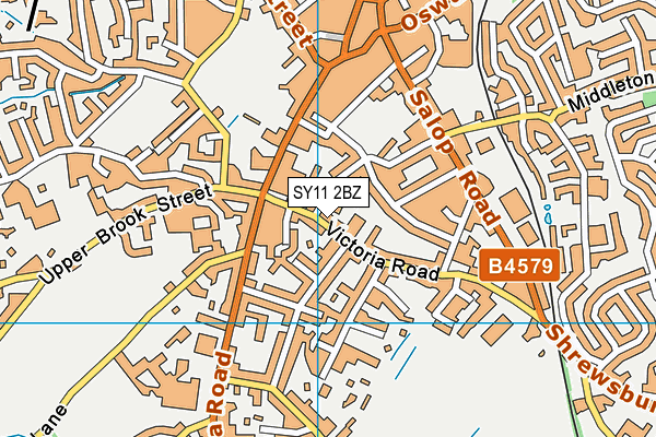 SY11 2BZ map - OS VectorMap District (Ordnance Survey)