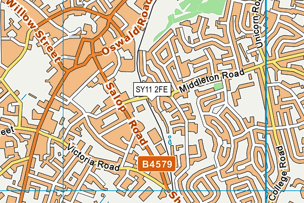 SY11 2FE map - OS VectorMap District (Ordnance Survey)