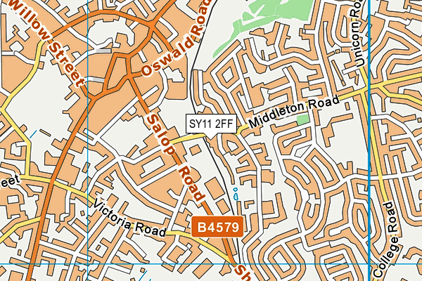 SY11 2FF map - OS VectorMap District (Ordnance Survey)