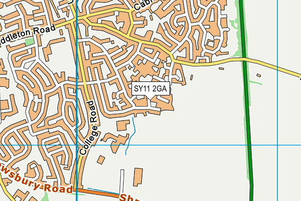 SY11 2GA map - OS VectorMap District (Ordnance Survey)