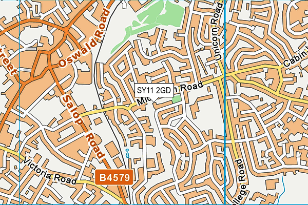 SY11 2GD map - OS VectorMap District (Ordnance Survey)