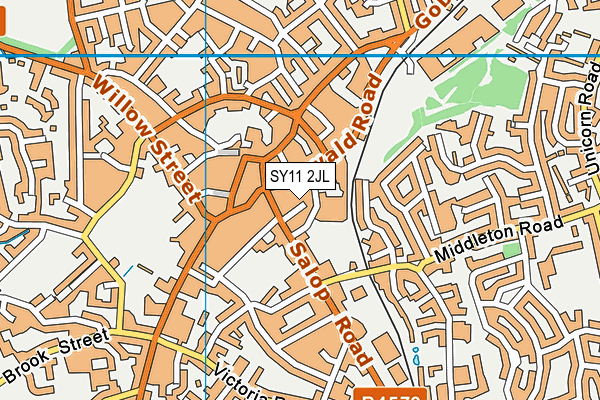 Zest Ladies Health And Fitness map (SY11 2JL) - OS VectorMap District (Ordnance Survey)