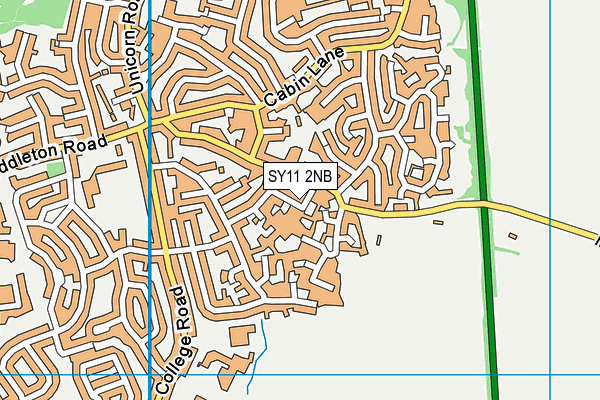 SY11 2NB map - OS VectorMap District (Ordnance Survey)