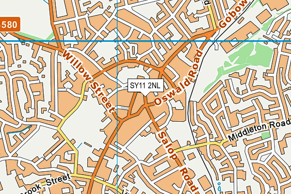 SY11 2NL map - OS VectorMap District (Ordnance Survey)