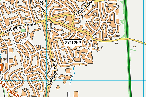 SY11 2NP map - OS VectorMap District (Ordnance Survey)