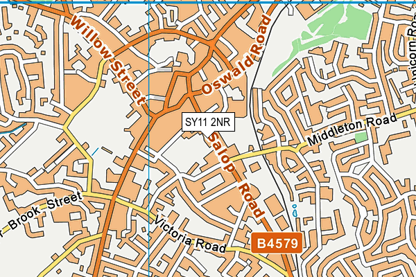 Bodytech Health Club (Oswestry) (Closed) map (SY11 2NR) - OS VectorMap District (Ordnance Survey)