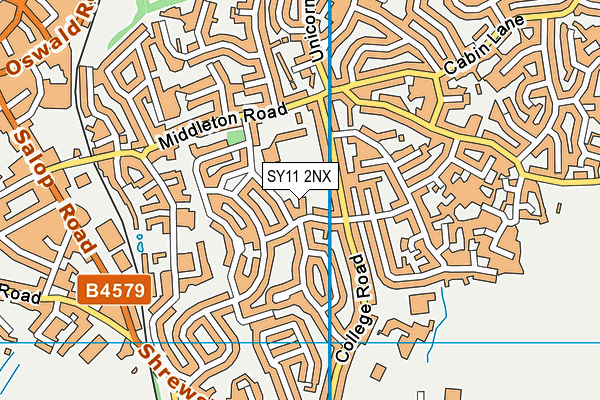 SY11 2NX map - OS VectorMap District (Ordnance Survey)