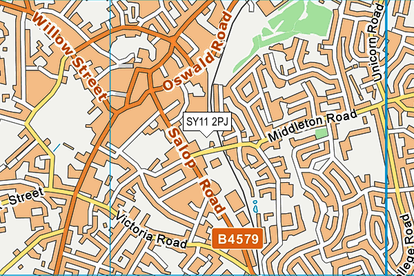 SY11 2PJ map - OS VectorMap District (Ordnance Survey)