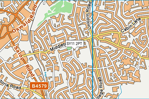 SY11 2PT map - OS VectorMap District (Ordnance Survey)