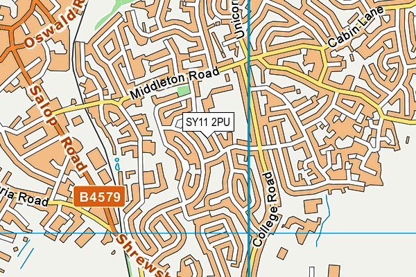 SY11 2PU map - OS VectorMap District (Ordnance Survey)