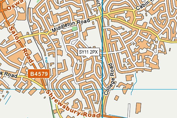 SY11 2PX map - OS VectorMap District (Ordnance Survey)