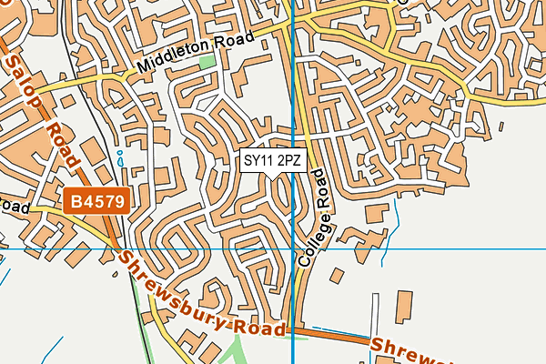 SY11 2PZ map - OS VectorMap District (Ordnance Survey)