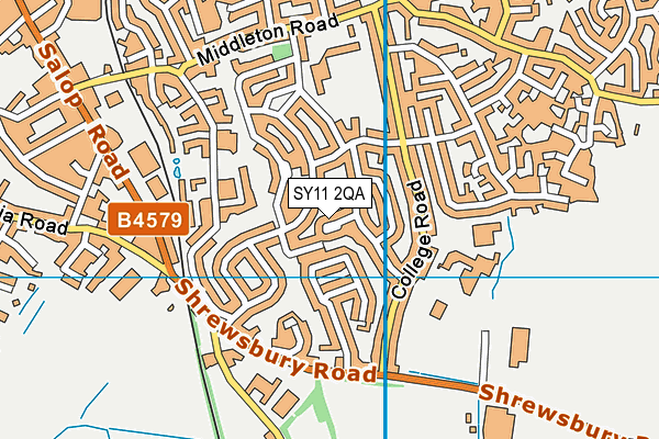 SY11 2QA map - OS VectorMap District (Ordnance Survey)