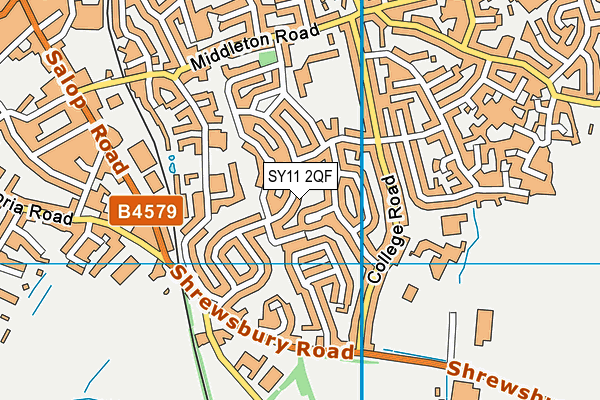 SY11 2QF map - OS VectorMap District (Ordnance Survey)