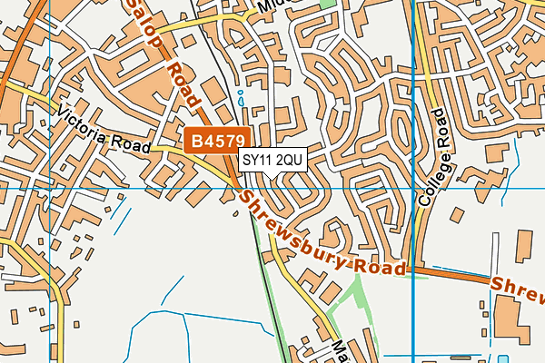 SY11 2QU map - OS VectorMap District (Ordnance Survey)