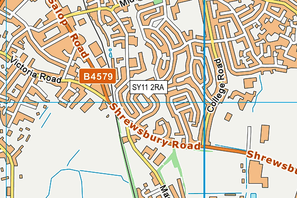 SY11 2RA map - OS VectorMap District (Ordnance Survey)
