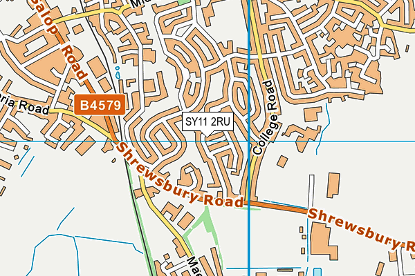 SY11 2RU map - OS VectorMap District (Ordnance Survey)