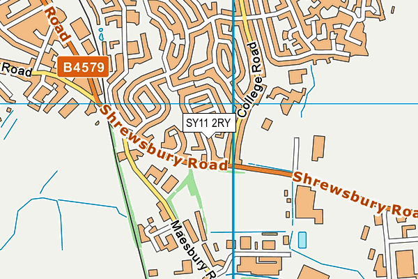 SY11 2RY map - OS VectorMap District (Ordnance Survey)