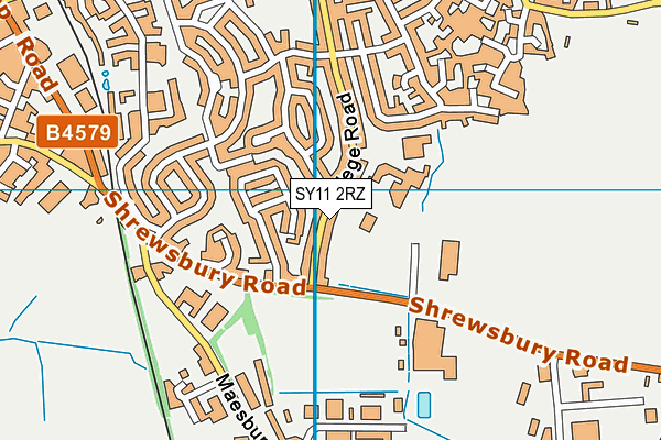 SY11 2RZ map - OS VectorMap District (Ordnance Survey)