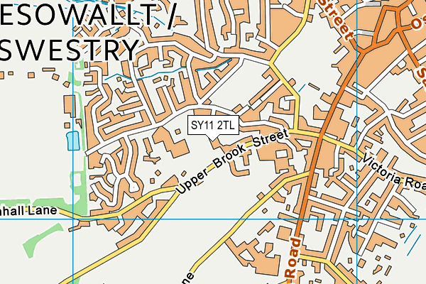 Oswestry School map (SY11 2TL) - OS VectorMap District (Ordnance Survey)
