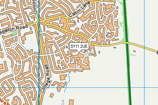 SY11 2UE map - OS VectorMap District (Ordnance Survey)