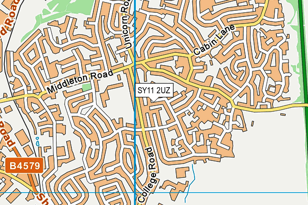 SY11 2UZ map - OS VectorMap District (Ordnance Survey)