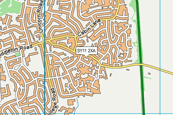 SY11 2XA map - OS VectorMap District (Ordnance Survey)