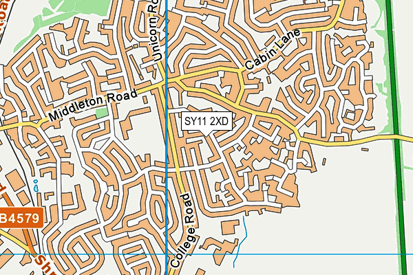 SY11 2XD map - OS VectorMap District (Ordnance Survey)