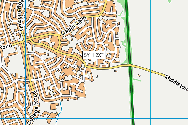 SY11 2XT map - OS VectorMap District (Ordnance Survey)