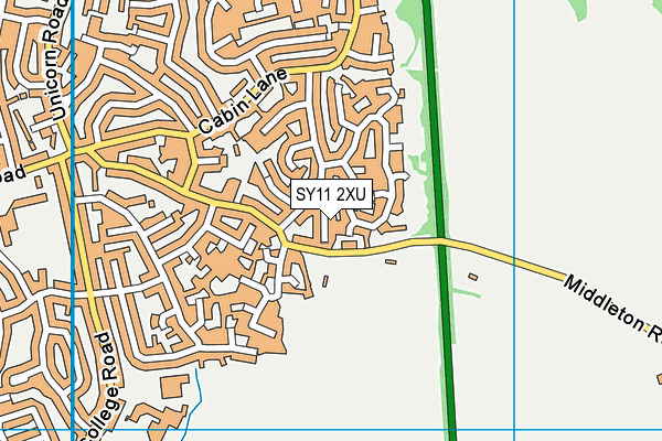 SY11 2XU map - OS VectorMap District (Ordnance Survey)